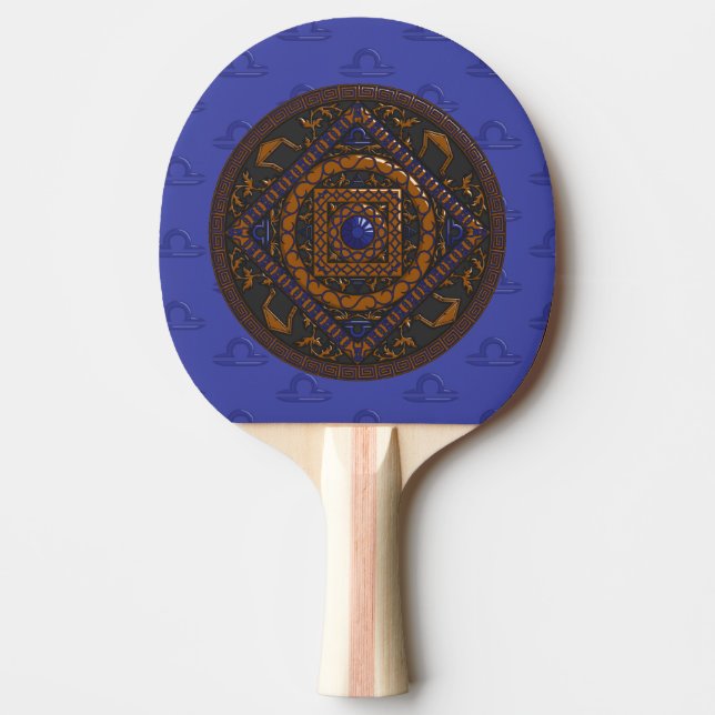 Libra Mandala Ping Pong Paddle (Front)