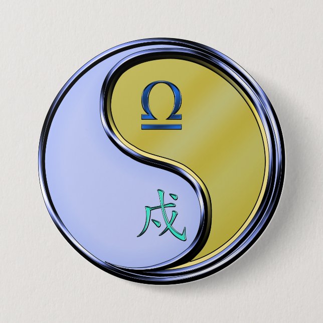 Libra & Metal Dog Button (Front)