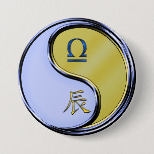 Libra & Metal Dragon Button