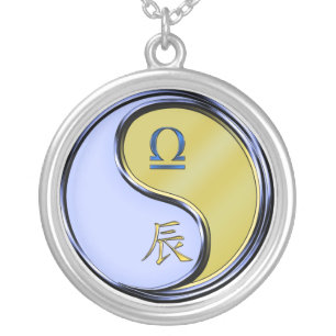 Libra & Metal Dragon Silver Plated Necklace