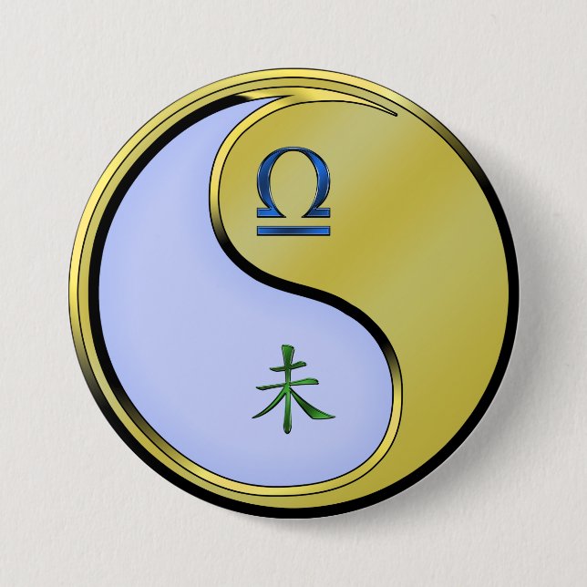 Libra & Metal Goat Button (Front)