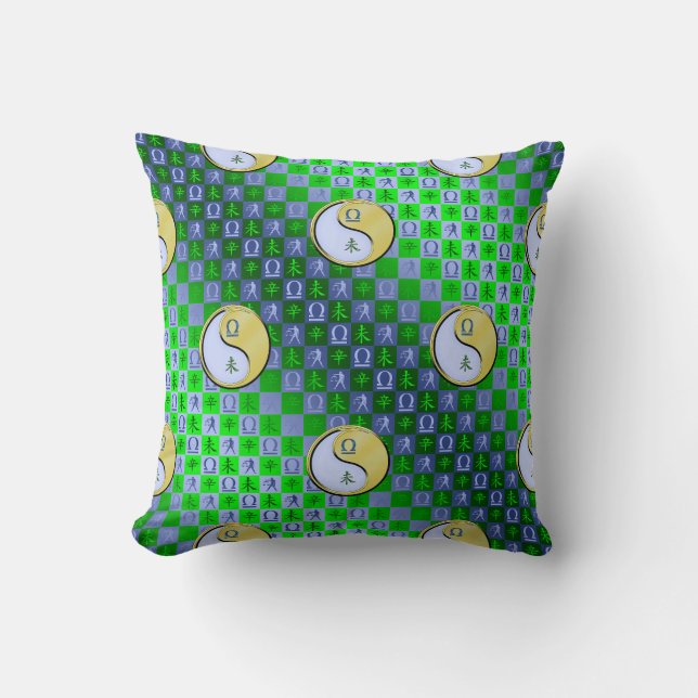 Libra & Metal Goat Throw Pillow (Front)