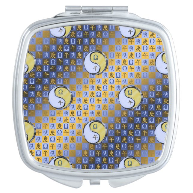 Libra & Metal Horse Compact Mirror (Front)