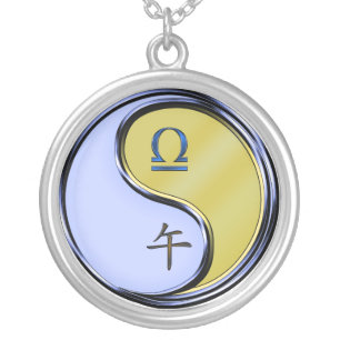 Libra & Metal Horse Silver Plated Necklace