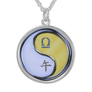 Libra & Metal Horse Sterling Silver Necklace