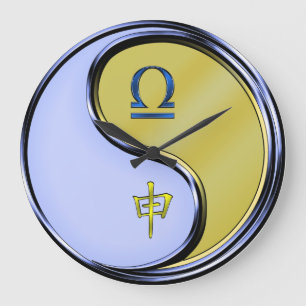 Libra & Metal Monkey Large Clock