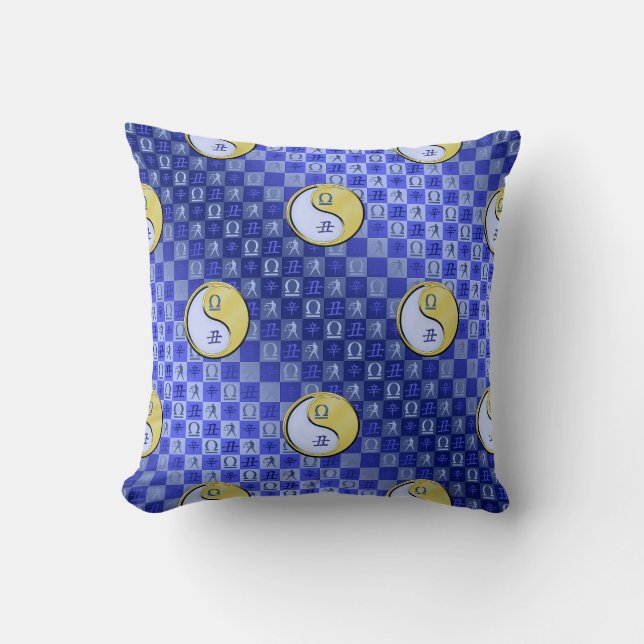Libra & Metal Ox Throw Pillow (Front)