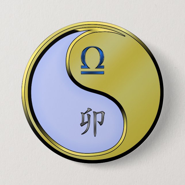 Libra & Metal Rabbit Button (Front)