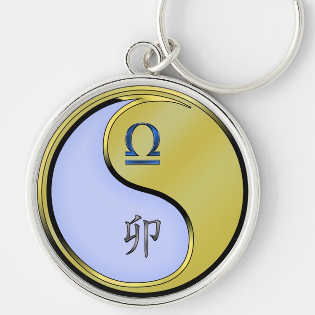 Libra & Metal Rabbit Keychain (Front)