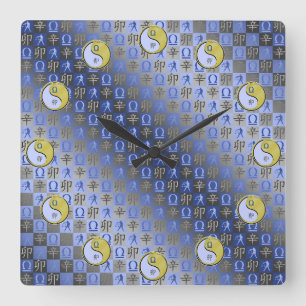 Libra & Metal Rabbit Square Wall Clock