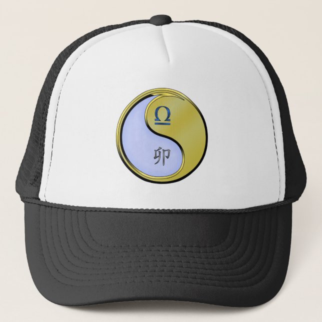 Libra & Metal Rabbit Trucker Hat (Front)