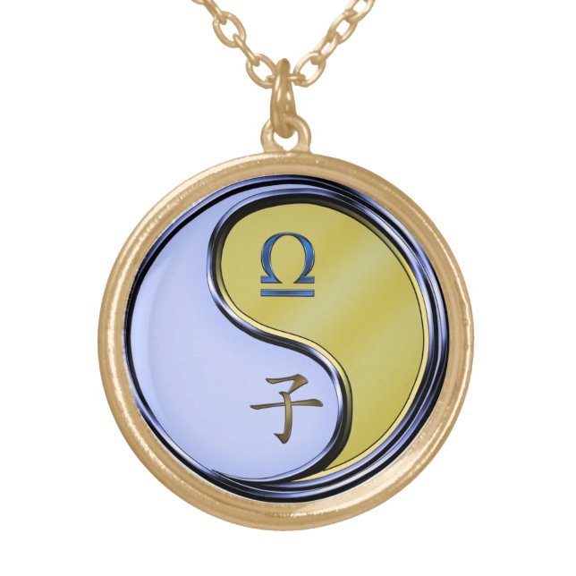 Libra & Metal Rat Gold Plated Necklace (Front)