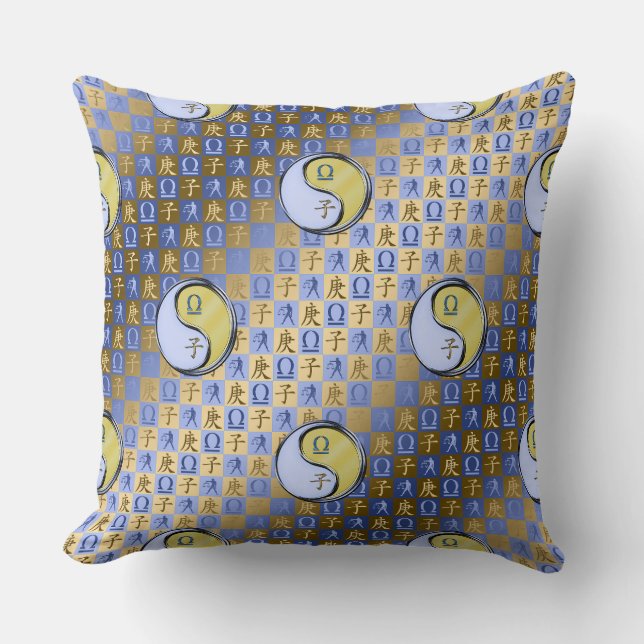 Libra & Metal Rat Throw Pillow (Front)
