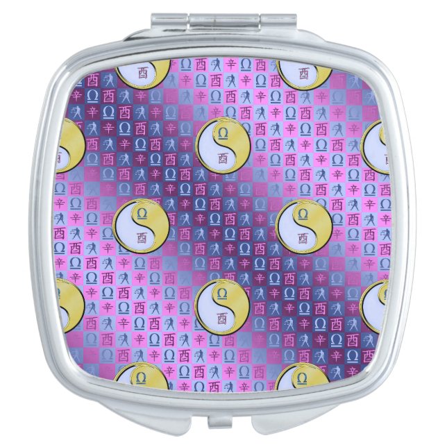 Libra & Metal Rooster Compact Mirror (Front)