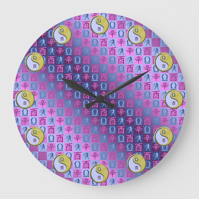 Libra & Metal Rooster Large Clock (Front)