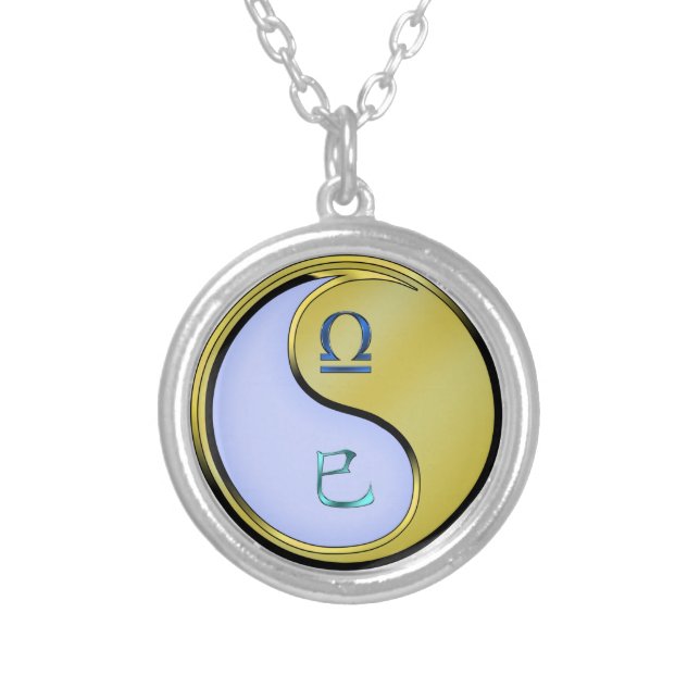 Libra & Metal Snake Silver Plated Necklace (Front)