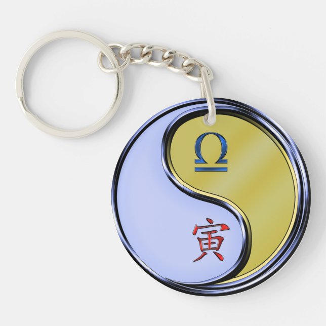 Libra & Metal Tiger Keychain (Front)