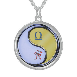 Libra & Metal Tiger Sterling Silver Necklace