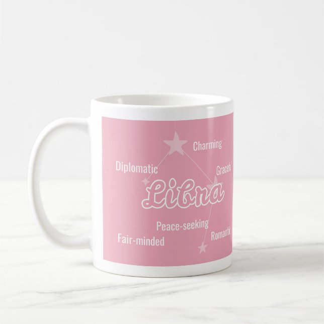 Libra Pastel Watercolour Astrology Zodiac Sign Mug (Left)