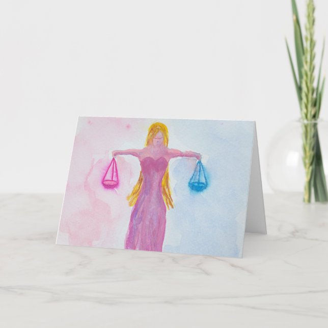 Libra Pastel Zodiac Symbol Birthday Card (Front)