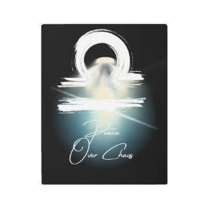 Libra 'Peace Over Chaosl' Astrology Lovers Metal Print