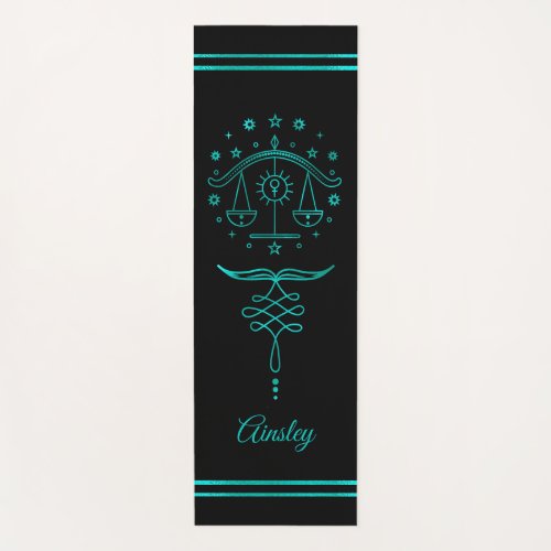 Libra Personalized Teal Yoga Mat