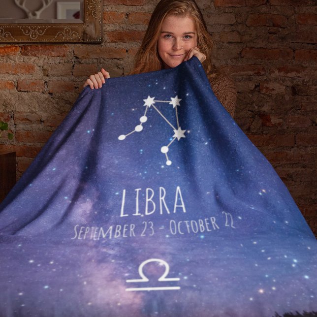 Libra | Personalized Zodiac Constellation Fleece Blanket (Creator Uploaded)