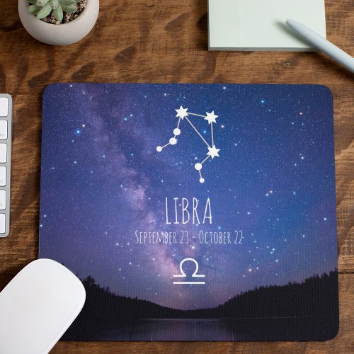 Libra  Personalized Zodiac Constellation Mouse Pad