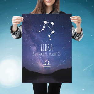 Libra   Personalized Zodiac Constellation Poster