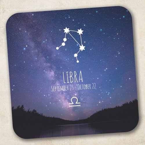 Libra  Personalized Zodiac Constellation Square Sticker