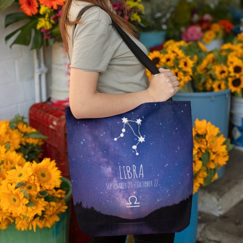 Libra  Personalized Zodiac Constellation Tote Bag