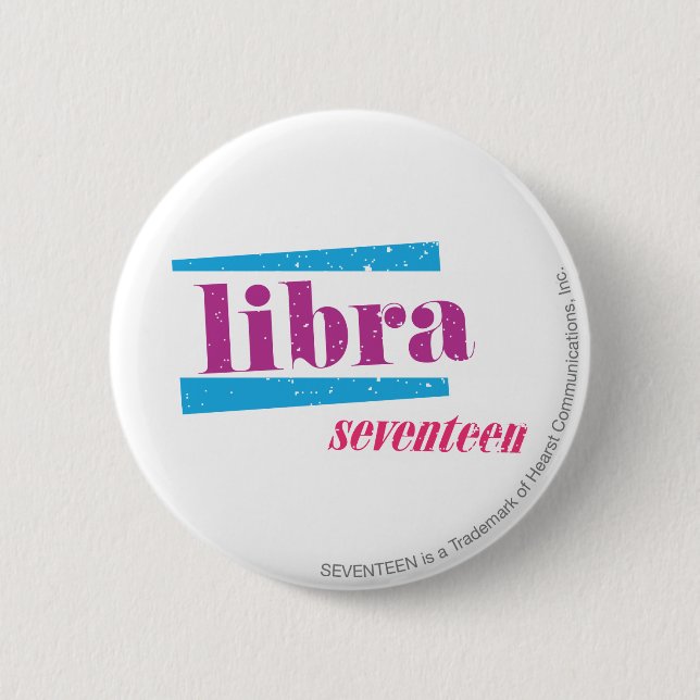 Libra Purple Pinback Button (Front)