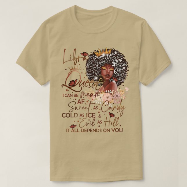 Libra Queen Sweet As Candy Birthday Gift For Black T-Shirt (Design Front)