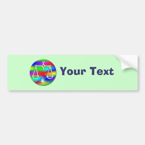 Libra Rainbow Scales Zodiac Star Sign Bumper Sticker