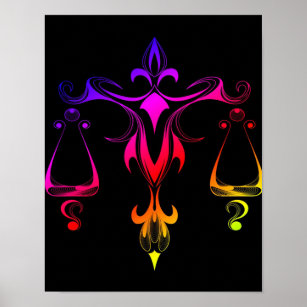 Libra Rainbow Zodiac - Funny Libra Lover Gift Poster