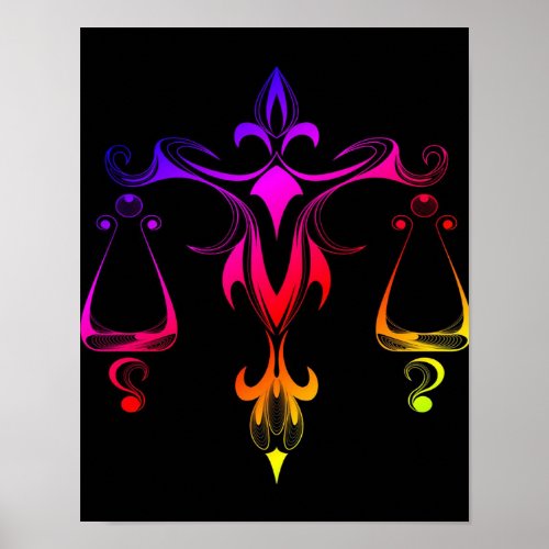 Libra Rainbow Zodiac _ Funny Libra Lover Gift Poster