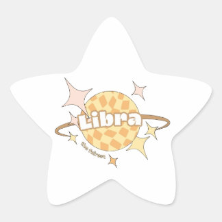 libra retro planet horoscope sticker