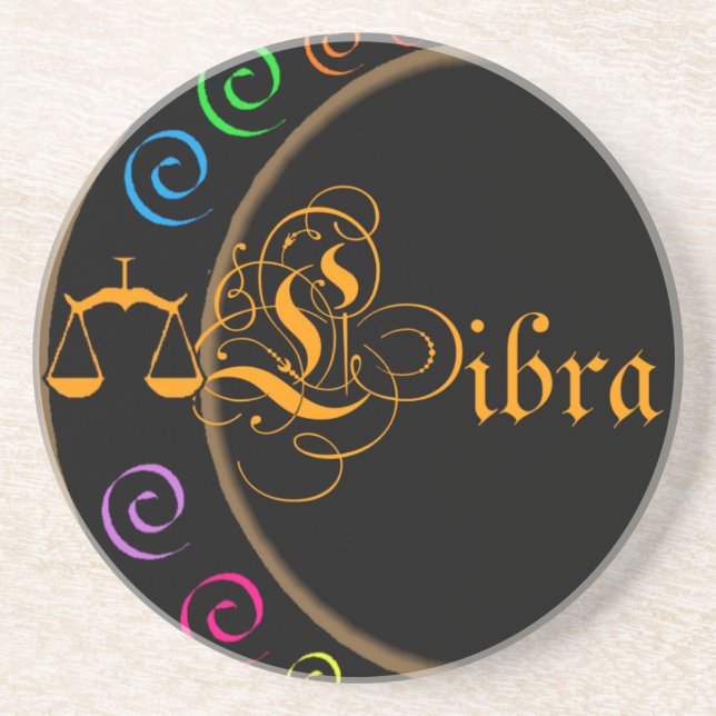 Libra Sandstone Coaster (Front)
