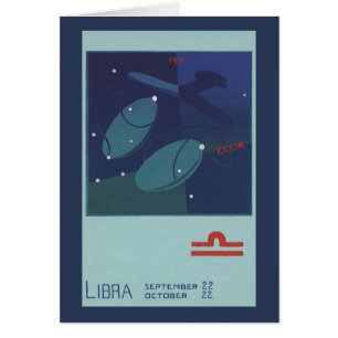 Libra Scale Constellation Vintage Zodiac Astrology Cards