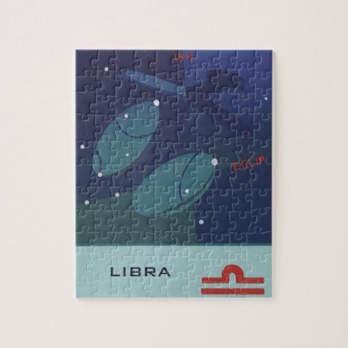 Libra Scale Constellation Vintage Zodiac Astrology Jigsaw Puzzle