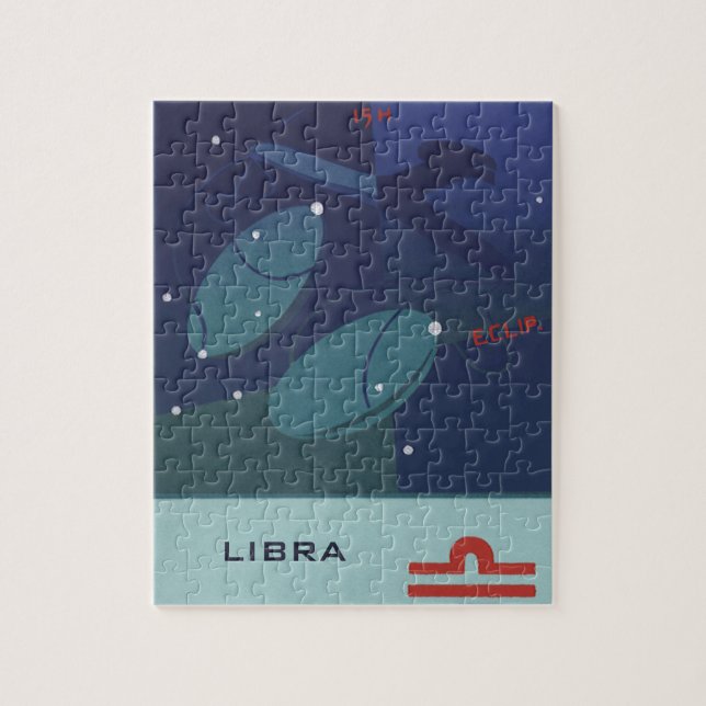 Libra Scale Constellation Vintage Zodiac Astrology Jigsaw Puzzle (Vertical)