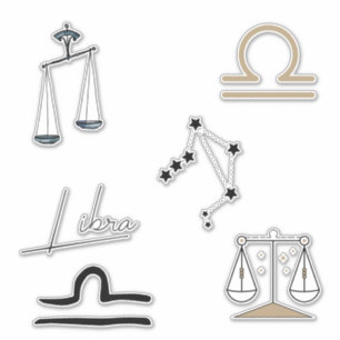 Libra scale of justice astrology zodiac black gold sticker