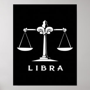Libra Scale Of Justice - Vintage Libra Lover Gift Poster