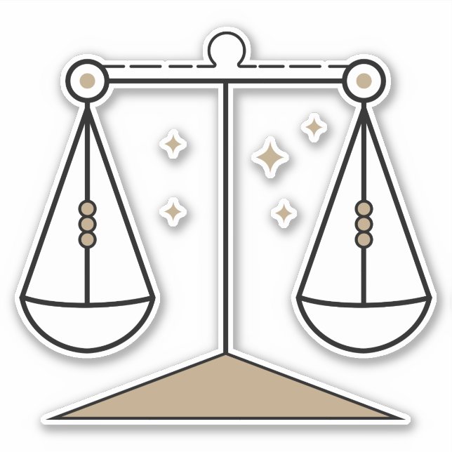 Libra Scales Air Sign black astrological symbol Sticker (Front)