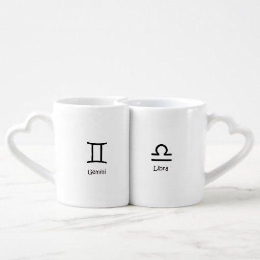 Libra scales and Gemini Twins Zodiacs Astrology Coffee Mug Set Zazzle