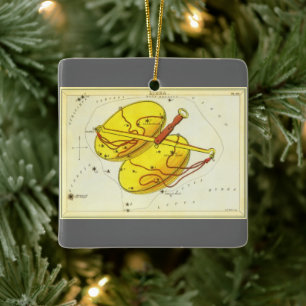 Libra Scales Vintage Constellation Urania's Mirror Ceramic Ornament