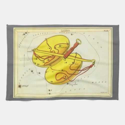 Libra Scales Vintage Constellation Uranias Mirror Kitchen Towel