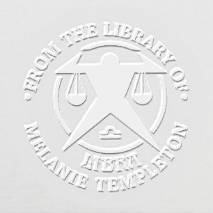 Libra Scales Zodiac Sign “From the library of” Embosser