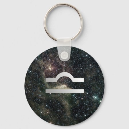 Libra Scales Zodiac Star Sign Universe Keychain