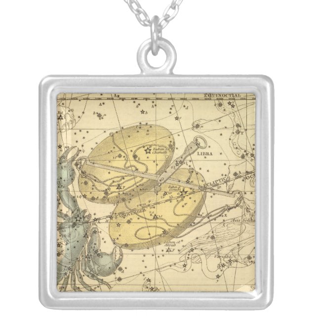 Libra, Scorpio Silver Plated Necklace (Front)